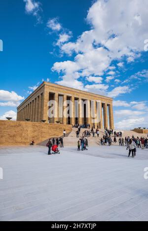 Ankara, Turquie - octobre 2021 : Anitkabir (Anıtkabir) à Ankara, le mausolée de Mustafa Kemal Atatürk, fondateur de la République de Turquie Banque D'Images