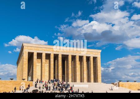 Ankara, Turquie - octobre 2021 : Anitkabir (Anıtkabir) à Ankara, le mausolée de Mustafa Kemal Atatürk, fondateur de la République de Turquie Banque D'Images