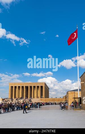 Ankara, Turquie - octobre 2021 : Anitkabir (Anıtkabir) à Ankara, le mausolée de Mustafa Kemal Atatürk, fondateur de la République de Turquie Banque D'Images