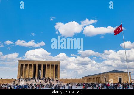 Ankara, Turquie - octobre 2021 : Anitkabir (Anıtkabir) à Ankara, le mausolée de Mustafa Kemal Atatürk, fondateur de la République de Turquie Banque D'Images