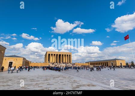 Ankara, Turquie - octobre 2021 : Anitkabir (Anıtkabir) à Ankara, le mausolée de Mustafa Kemal Atatürk, fondateur de la République de Turquie Banque D'Images