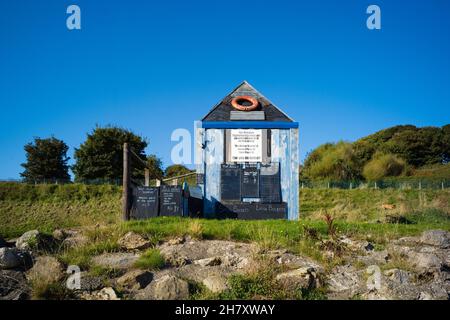 Hutte au début du parcours de golf fou sur le North Sands à Scarborough Banque D'Images