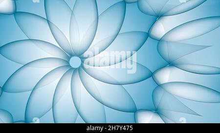 Bleu mandala abstrait fractal illustration arrière-plan haute résolution Banque D'Images