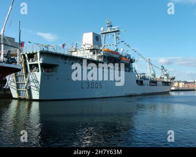 RFA Sir Galahad a accosté dans Cardiff Docks 2005 navire militaire de débarquement Banque D'Images