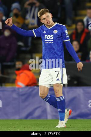 Leicester, Angleterre, le 25 novembre 2021.Harvey Barnes de Leicester City pendant le match de l’UEFA Europa League au King Power Stadium de Leicester.Le crédit photo doit être lu : Darren Staples / Sportimage Banque D'Images