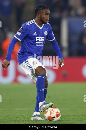 Leicester, Angleterre, le 25 novembre 2021.Ademola Lookman de Leicester City pendant le match de l'UEFA Europa League au King Power Stadium de Leicester.Le crédit photo doit être lu : Darren Staples / Sportimage Banque D'Images