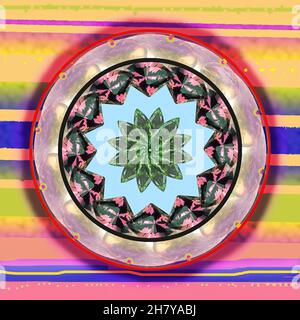 Mandala multicolore illustration abstraite arrière-plan haute résolution Banque D'Images