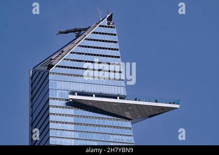 New York City, États-Unis - 17 novembre 2021 : plate-forme d'observation Edge à Hudson yards, 1000 pieds de haut Banque D'Images