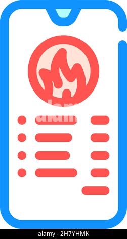 illustration vectorielle de l'icône de couleur de l'application téléphone du compteur de calories Illustration de Vecteur