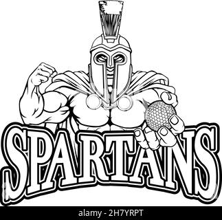 Trojan Spartan Sports Golf Mascot Illustration de Vecteur