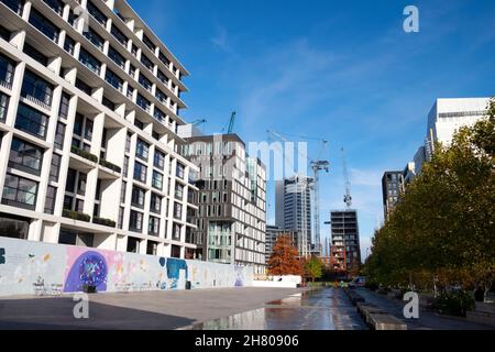 Vue sur les appartements appartements appartements appartements donnant sur Lewis Cubitt Square de Coal Drops Yard à Handyside Street Kings Cross zone Londres UK KATHY DEWITT Banque D'Images