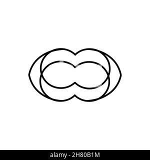 Icône de ligne de masque PROM.Affiche d'arrière-plan pour un événement de carnaval de style simple.Élément de conception du logo.Impression de tee-shirts.Vecteur pour autocollant. Illustration de Vecteur