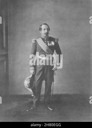 FRANCE.Portrait de l'empereur Napoléon III, c.1855 1935 vieux imprimé Banque D'Images