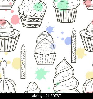 Gâteaux sans couture, illustration vectorielle. Illustration de Vecteur
