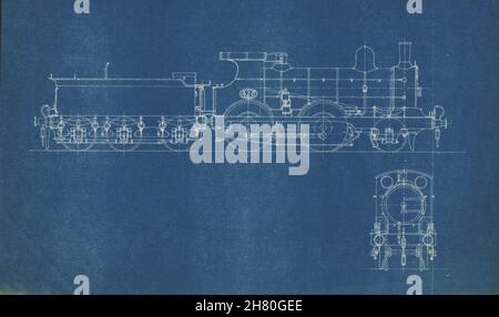 Holden E4 (GER T26) 2-4-0 Locomotive 420.Imprimé Great Eastern Railway c1891 Banque D'Images