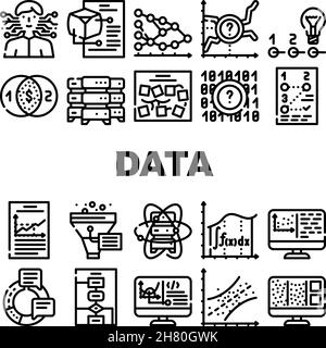 Data Science Innovate Technology Icons Set Vector Illustration de Vecteur