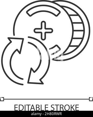 Icône linéaire de batteries à oxyde d'argent recyclables Illustration de Vecteur