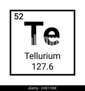 Icône de chimie de table périodique de tellure.Elément chimique atomique de l'école de tellure Illustration de Vecteur