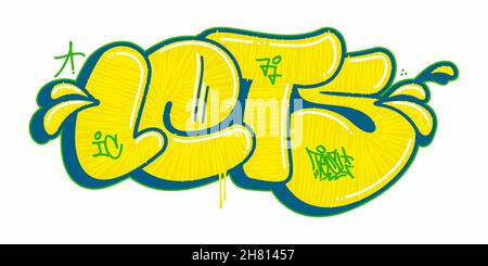 Isolé abstrait urbain Graffiti Street Art Word laisse lettrage Vector Illustration Art Illustration de Vecteur