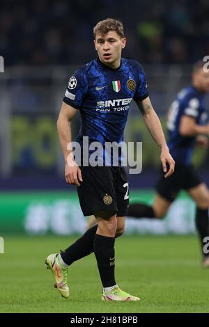 Nicolo Barella (FC Internazionale) lors de l'Inter - FC Internazionale contre Shakhtar Donetsk, match de football de l'UEFA Champions League à Milan, Italie, novembre 24 2021 Banque D'Images