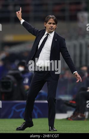 Simone Inzaghi (FC Internazionale) pendant Inter - FC Internazionale vs Shakhtar Donetsk, match de football de la Ligue des champions de l'UEFA à Milan, Italie, novembre 24 2021 Banque D'Images