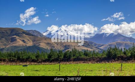 Vue sur la campagne autour de Mount Hutt Banque D'Images