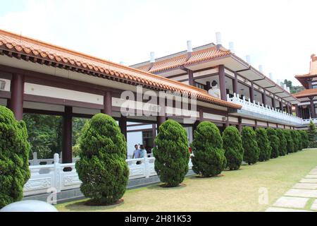 Temple bouddhiste zu Lai : vue depuis la cour intérieure.Cotia - São Paulo, Brésil. Banque D'Images