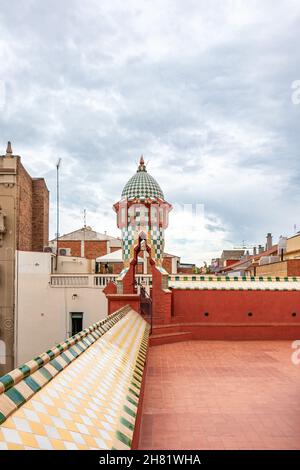 Casa Vicens à Barcelone.C'est le premier chef-d'œuvre d'Antoni Gaudí.Construit entre 1883 et 1885 comme maison d'été pour la famille Vicens Banque D'Images