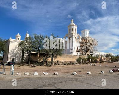 Mission San Xavier del Bac à Tucson, Arizona. Banque D'Images