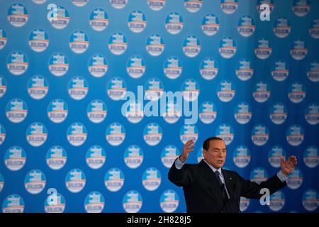 Rome, Italie 07/02/2013: Présentation des listes PDL, Auditorium della Conciliazione.Silvio Berlusconi.© Andrea Sabbadini Banque D'Images