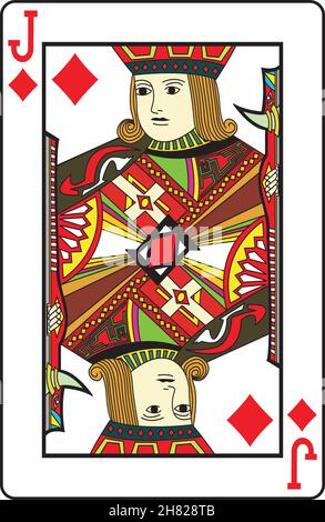 Jack de diamants carte à jouer, illustration vectorielle Illustration de Vecteur