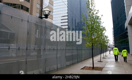 Toronto, Ontario, Canada - 06/22/2010: Utilisation d'obstacles au contrôle des foules dans le cadre de la planification de la gestion de l'État au G-20 Banque D'Images