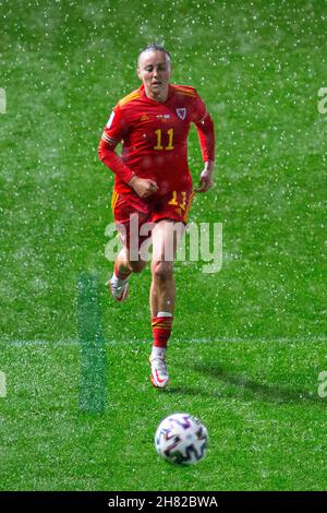 Llanelli, Royaume-Uni.26 novembre 2021.Natasha Harding du pays de Galles en action.Le pays de Galles contre la Grèce dans un qualificateur de coupe du monde féminin de la FIFA au Parc y Scarlets le 26 novembre 2021.Crédit : Lewis Mitchell/Alay Live News Banque D'Images