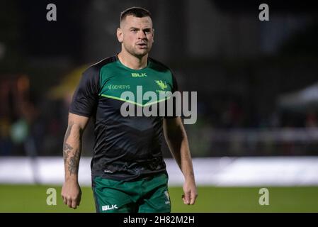 Galway, Irlande.27 novembre 2021.Conor OLIVER de Connacht lors du match de rugby 6 du Championnat des États-Unis entre Connacht Rugby et Ospreys au Sportsground de Galway, Irlande, le 26 novembre 2021 (photo par Andrew SURMA/ Credit: SIPA USA/Alay Live News Banque D'Images