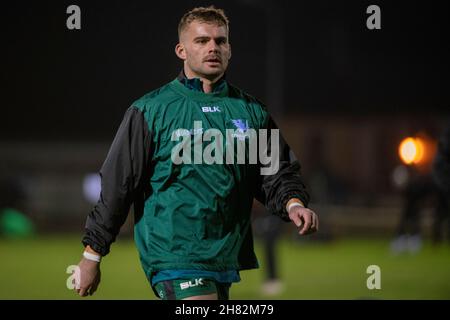 Galway, Irlande.27 novembre 2021.Oran MCNULTY du Connacht lors du match de rugby 6 du Championnat des États-Unis entre Connacht Rugby et Osprey au Sportsground de Galway, Irlande, le 26 novembre 2021 (photo d'Andrew SURMA/ Credit: SIPA USA/Alay Live News Banque D'Images