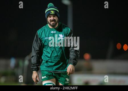 Galway, Irlande.27 novembre 2021.Paul BOYLE de Connacht lors du match de rugby 6 du Championnat des États-Unis entre Connacht Rugby et Osprey au Sportsground de Galway, Irlande, le 26 novembre 2021 (photo par Andrew SURMA/ Credit: SIPA USA/Alay Live News Banque D'Images