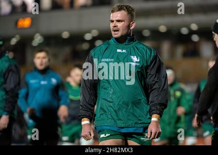 Galway, Irlande.27 novembre 2021.Oran MCNULTY du Connacht lors du match de rugby 6 du Championnat des États-Unis entre Connacht Rugby et Osprey au Sportsground de Galway, Irlande, le 26 novembre 2021 (photo d'Andrew SURMA/ Credit: SIPA USA/Alay Live News Banque D'Images