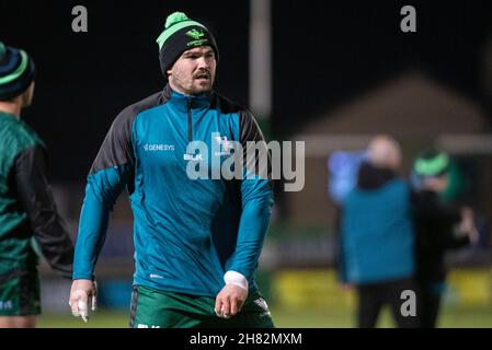 Galway, Irlande.27 novembre 2021.Sammy ARNOLD du Connacht lors du match de rugby de championnat de rugby de l'United Rugby Round 6 entre Connacht Rugby et Ospreys au Sportsground de Galway, Irlande, le 26 novembre 2021 (photo par Andrew SURMA/ Credit: SIPA USA/Alay Live News Banque D'Images