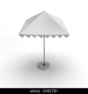 Parasol en aluminium blanc promotionnel pour la publicité.illustration 3d. Banque D'Images