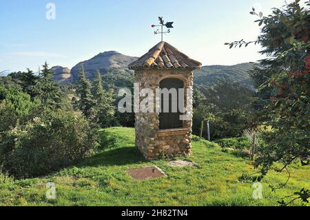 Ferme la Mata de Mura dans la région des Bages, province de Barcelone, Catalogne, Espagne Banque D'Images