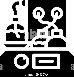 illustration du vecteur de l'icône de glyphe de l'outil électronique du chromatographe Illustration de Vecteur