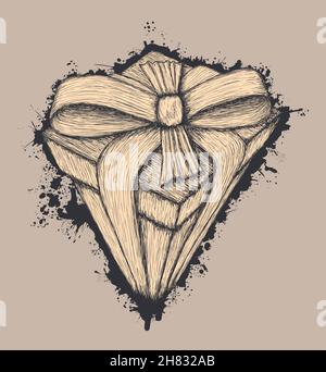 Carte-cadeau dessinée à la main, arrière-plan grunge Illustration de Vecteur