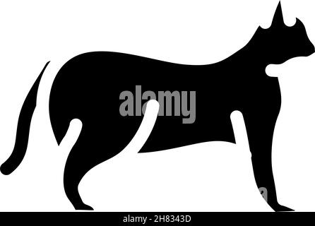 illustration du vecteur d'icône de glyphe d'animal domestique de cat Illustration de Vecteur