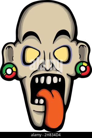 Visage zombie laid, illustration vectorielle Illustration de Vecteur