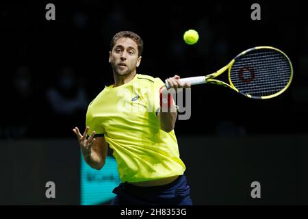 Madrid, Espagne.26 novembre 2021.Roberto Quiroz de l'Équateur pendant la coupe Davis 2021, Groupe A première rencontre de tennis entre l'Espagne et l'Équateur le 26 novembre 2021 à Madrid Arena, Espagne - photo: Oscar Barroso/DPPI/LiveMedia crédit: Agence de photo indépendante/Alamy Live News Banque D'Images