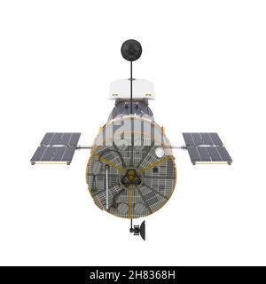 Télescope spatial Hubble sur fond blanc.Rendu 3d Banque D'Images