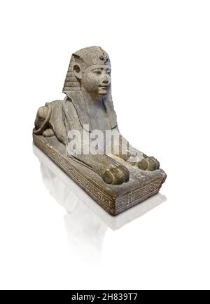 Ancienne statue égyptienne sphinx de Wah-ib-RE, 360 av. J.-C., 30e dynastie, Kunsthistorisches Muesum Vienne inv AS 76.Calcaire.Ce sphinx était à l'origine Banque D'Images