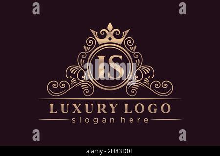 EST initiale lettre or calligraphique féminine fleur dessinée à la main heraldic monogramme ancien style vintage luxe logo design Premium Illustration de Vecteur