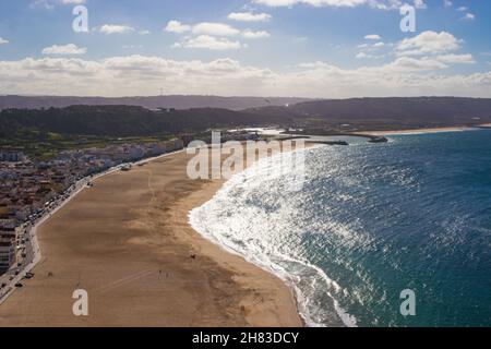 La vue de Nazare d'en haut Banque D'Images