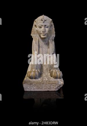 Ancienne statue égyptienne sphinx de Wah-ib-RE, 360 av. J.-C., 30e dynastie, Kunsthistorisches Muesum Vienne inv AS 76.Calcaire.Ce sphinx était à l'origine Banque D'Images